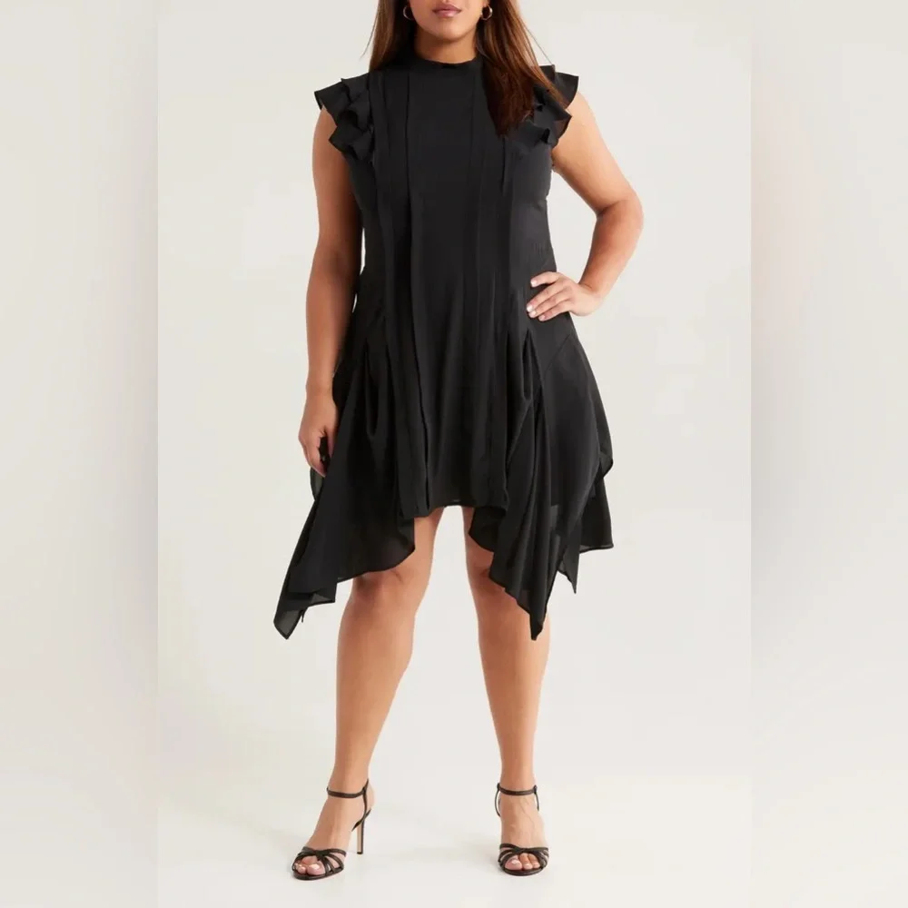 Chelsea28 Black Asymmetrical Dress
